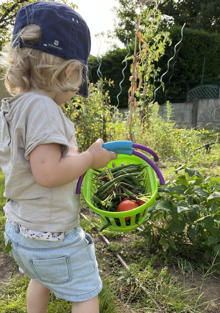micro-crèche à Vertou : activité en extérieur, potager